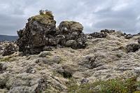 Berserkjahraun  Es spricht nichts gegen eine Umkehr, denn sehr weit liegt die Abzweigung nicht zurück. Sehr schnell sind wir wieder mitten drin in dem riesigen Lavafeld, dessen Ursprung in einem 4000 Jahre zurückliegenden Ausbruch von vier Kratern des Ljósufjöll Vulkansystems liegt, welches sich entlang der nördlichen Küste der Snæfellsnes Halbinsel hinzieht.  Der Name des Berserkjahraunfeldes geht – wie sollte es anders sein – auf eine alte Saga zurück, welche sich um zwei Berserkerbrüder aus Schweden dreht, die zwar die ersten Wege durch diese Wildnis bauten, später aber infolge eines Familienstreits mit den heimischen Verwandten hier den Tod fanden und begraben wurden.